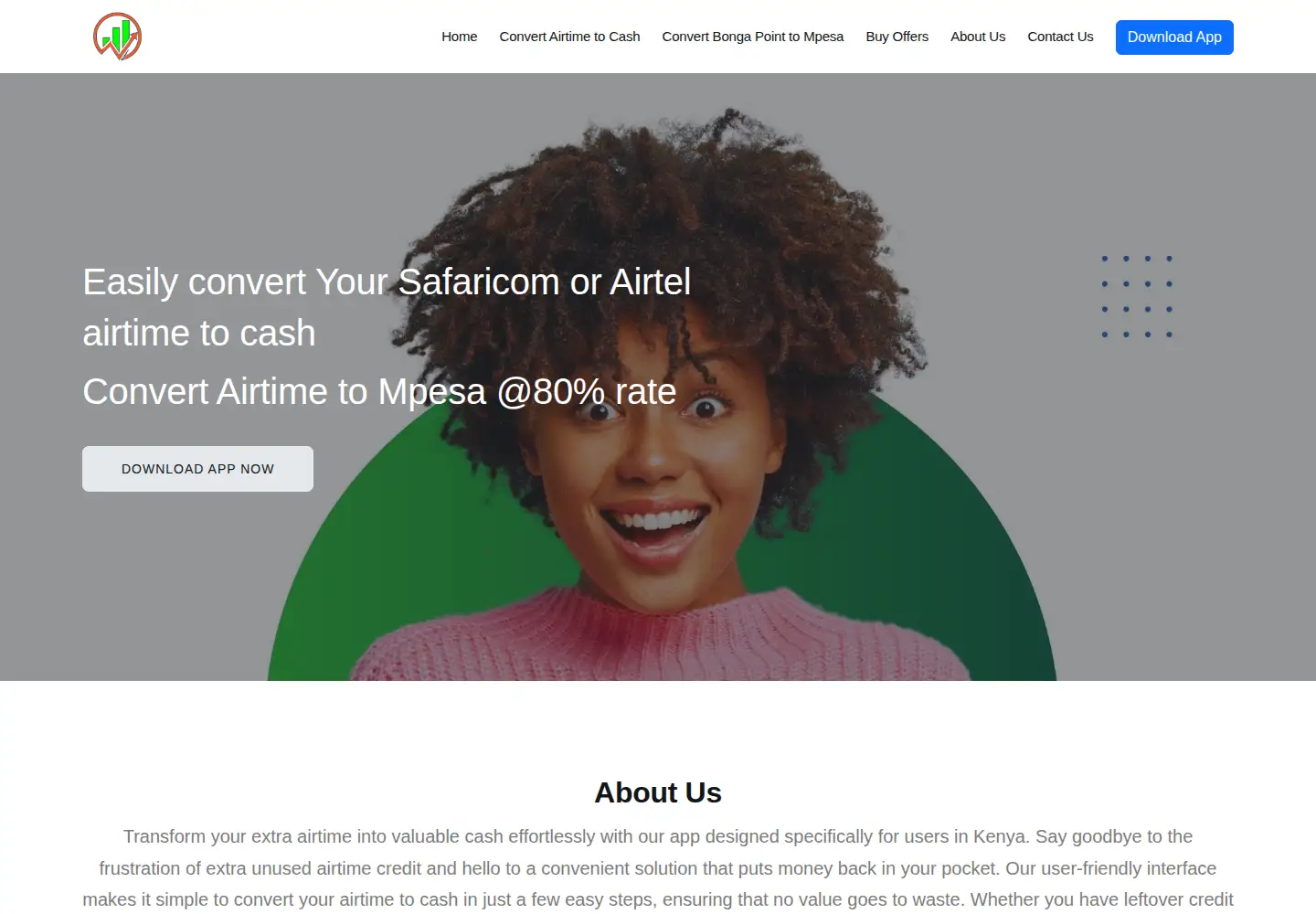Screenshot of airtimeswap.co.ke