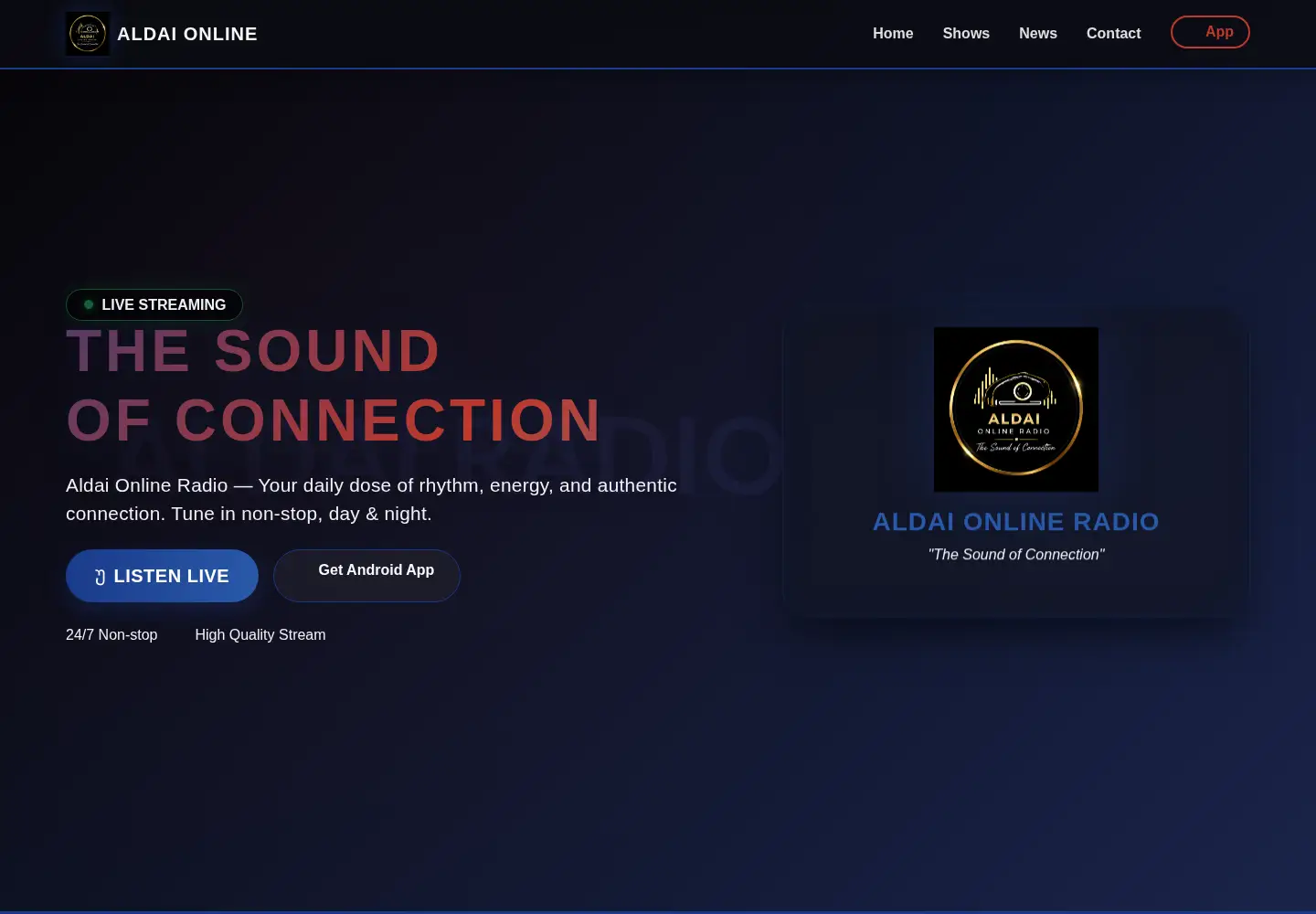 Captured homepage of aldairadio.co.ke in the current scan
