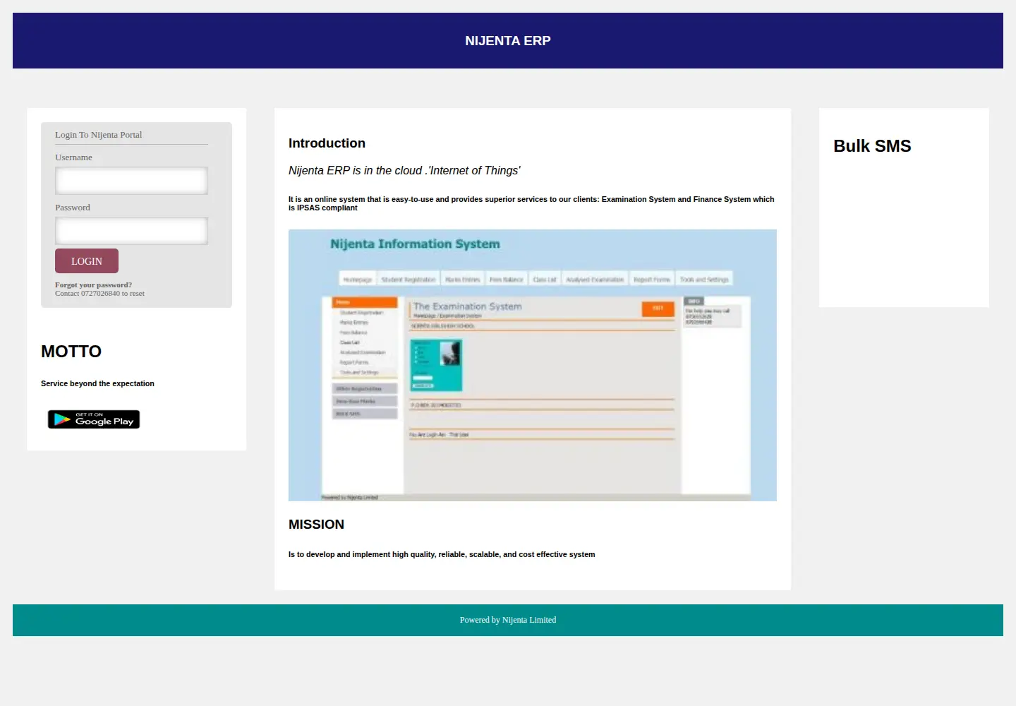 Captured homepage of nijenta.co.ke in the current scan