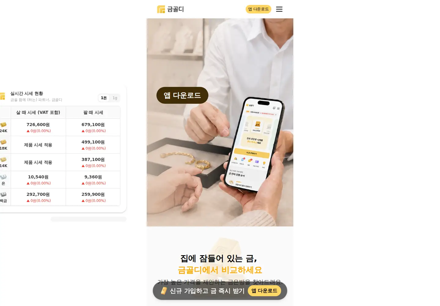 Captured homepage of goldie.co.kr in the current scan