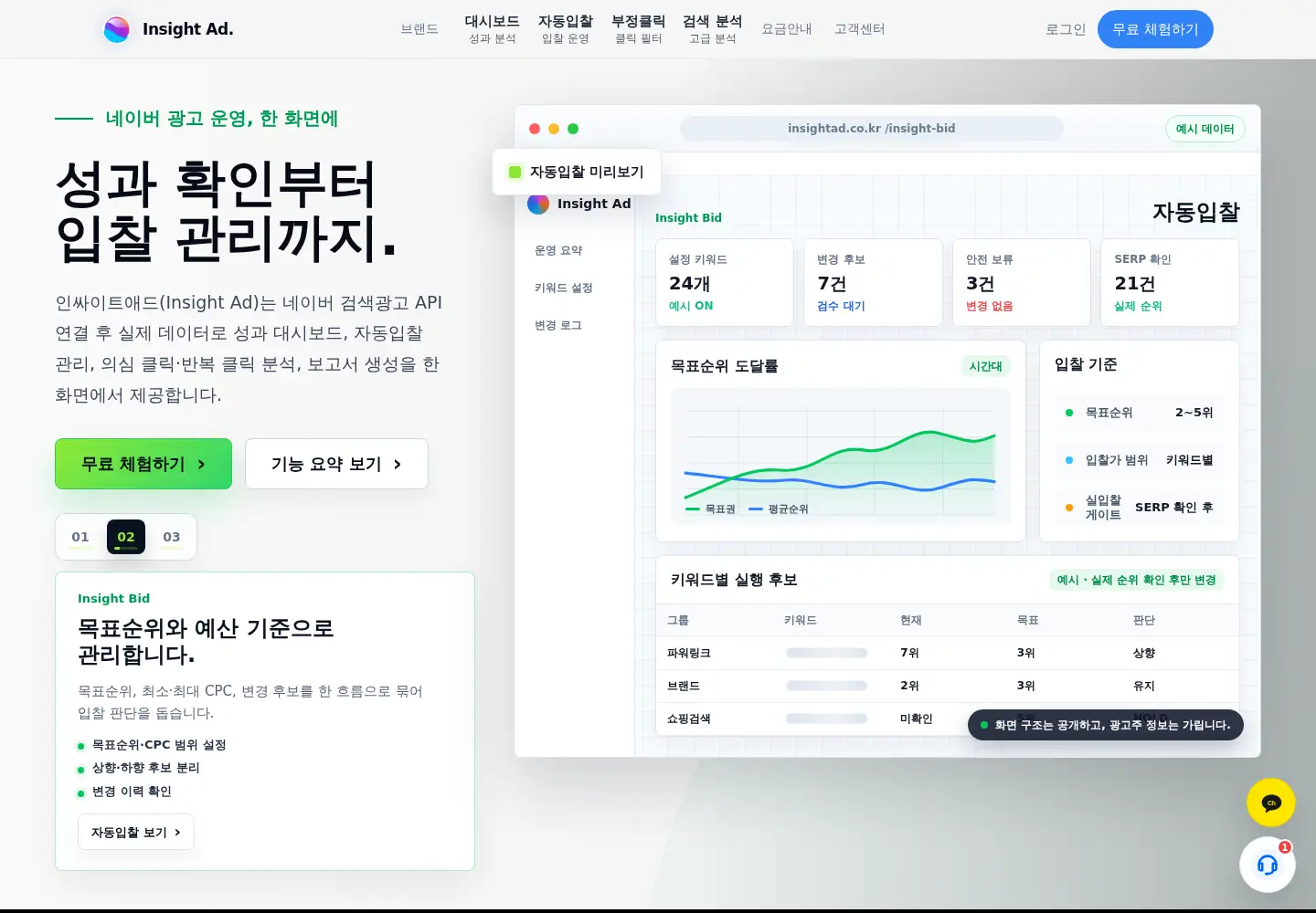 Screenshot of insightad.co.kr