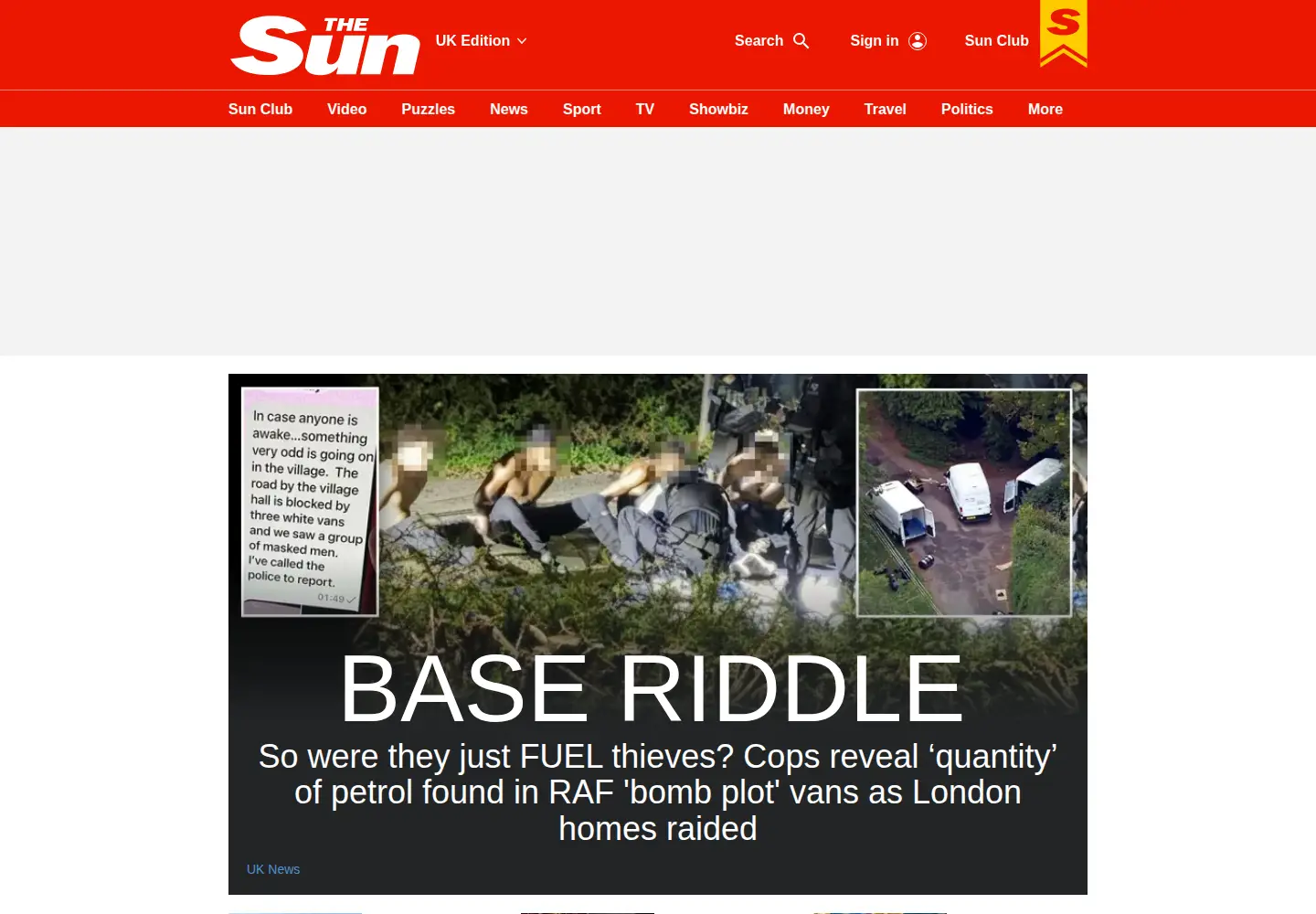 Screenshot of thesun.co.uk