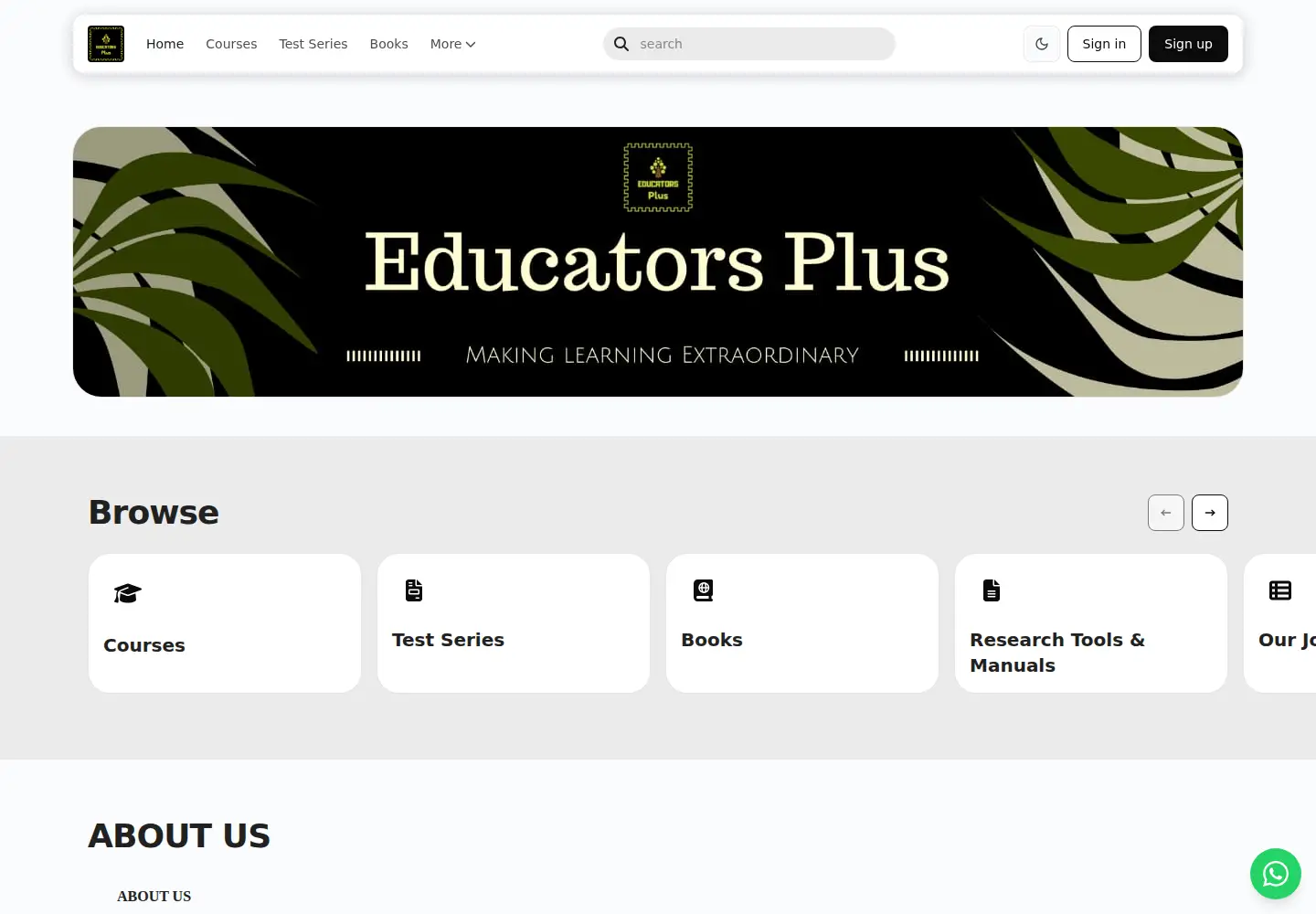 Screenshot of educatorsplus.live