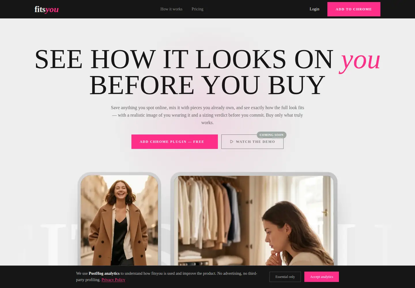 Screenshot of fitsyou.live