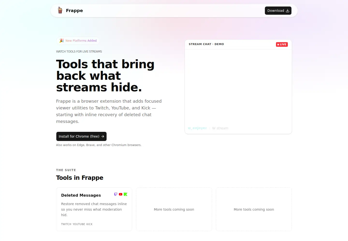 Screenshot of frappe.live
