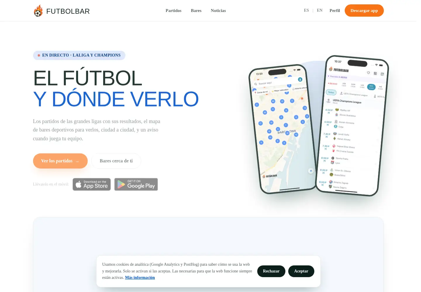 Captured homepage of futbolbar.live in the current scan