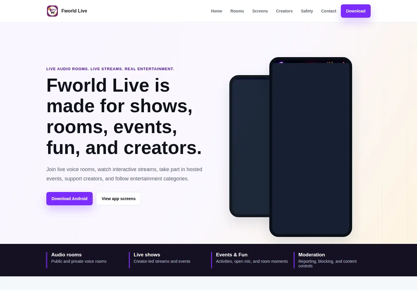 Screenshot of fworld.live