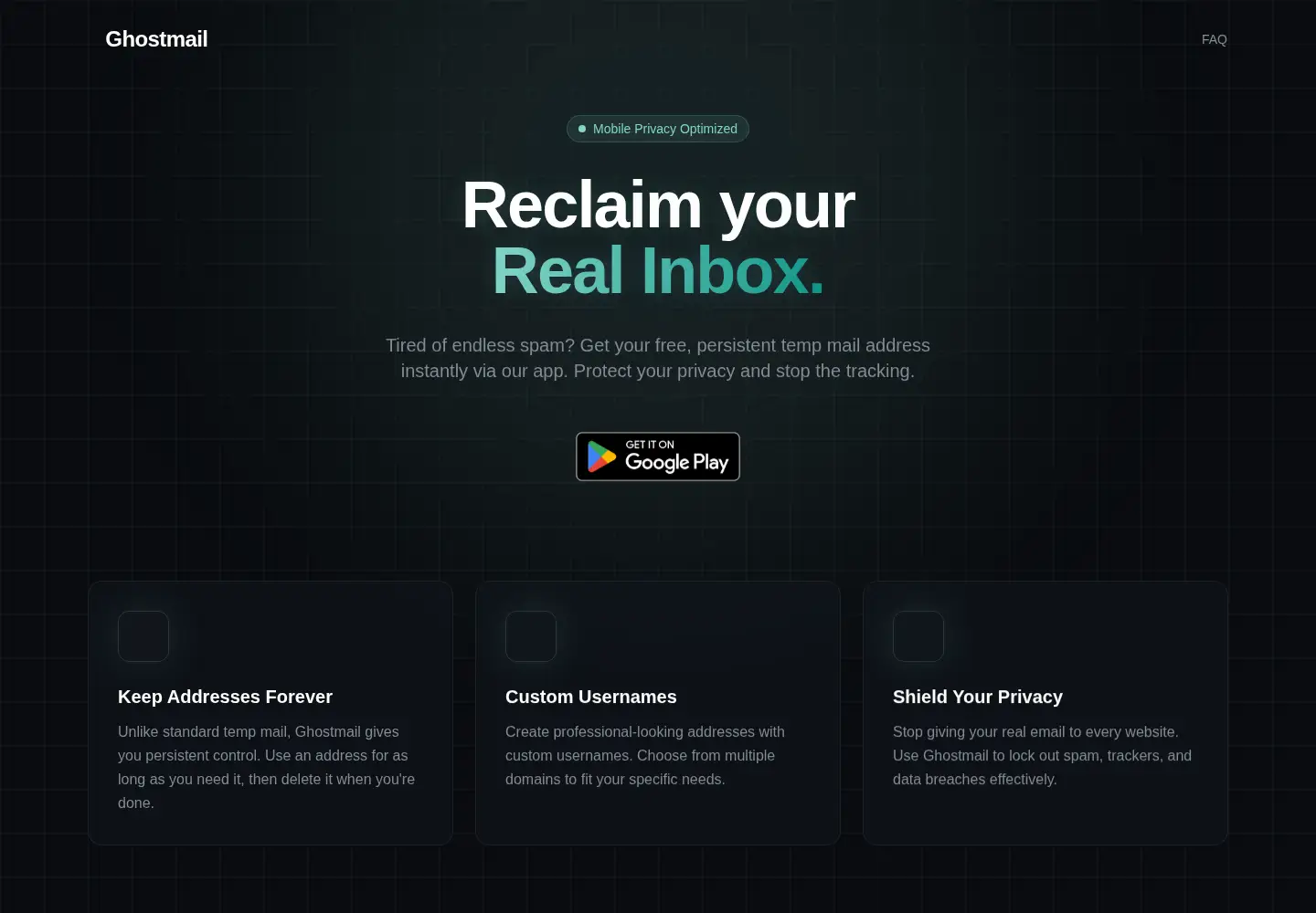 Screenshot of ghostmail.live