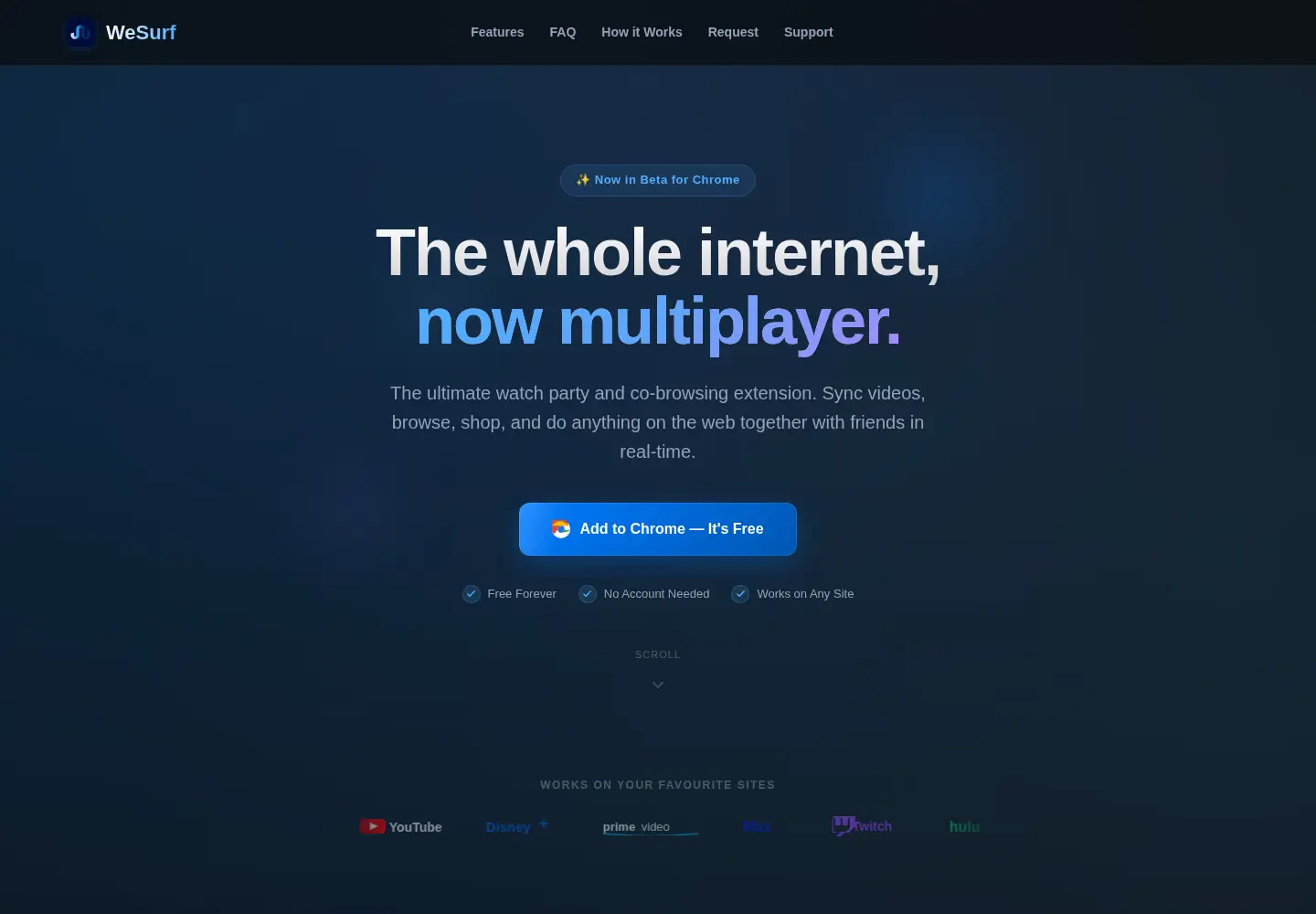 Captured homepage of wesurf.live in the current scan