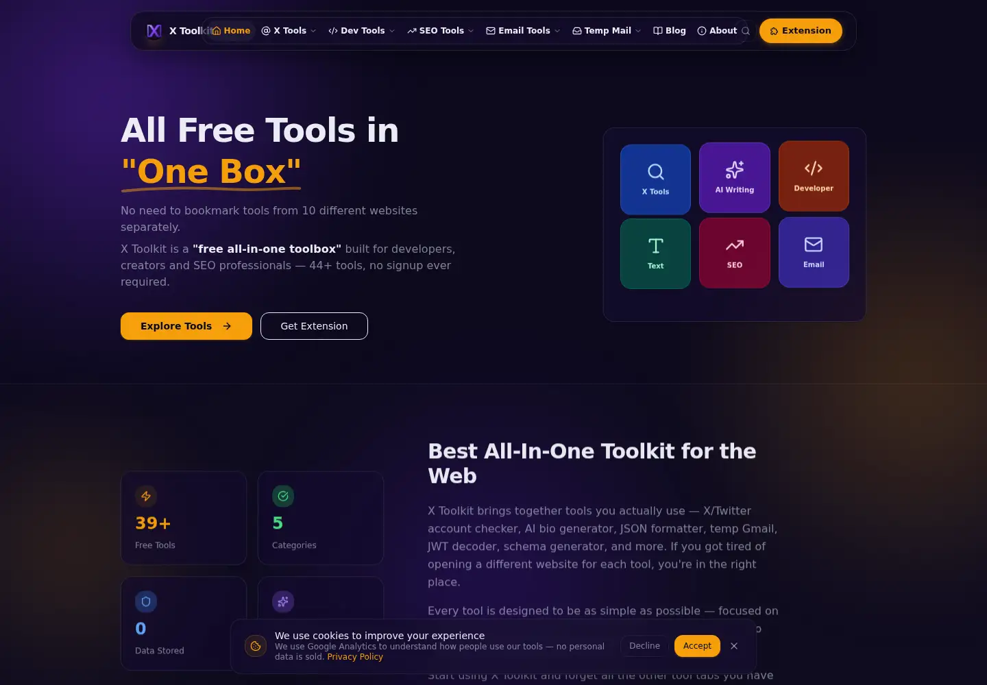 Screenshot of xtoolkit.live