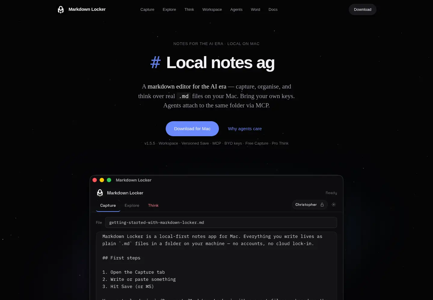 Screenshot of markdown.locker