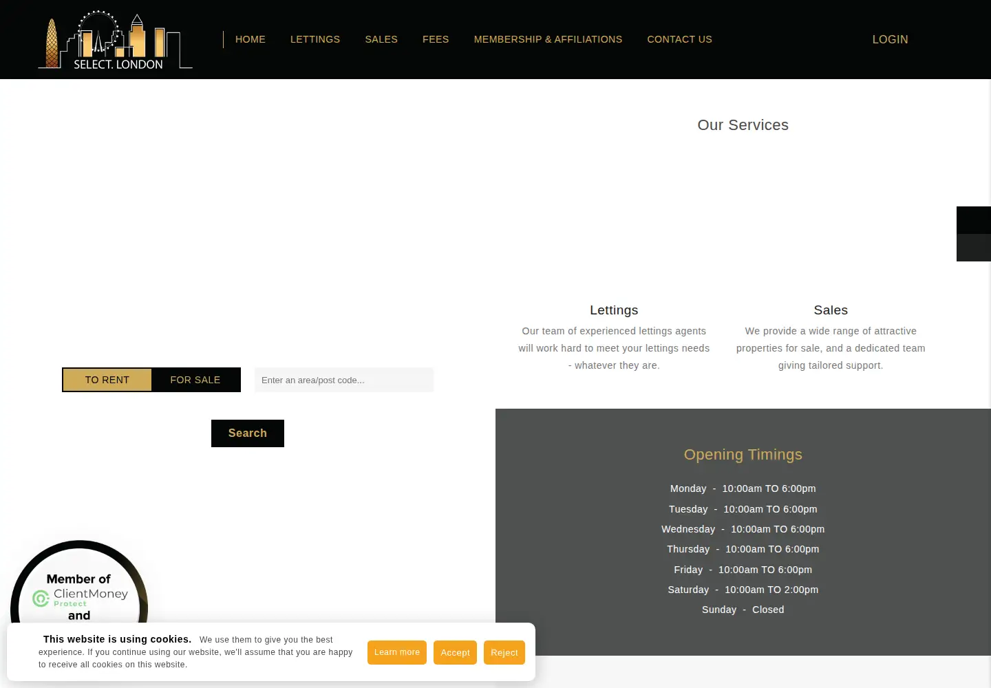 Screenshot of select.london
