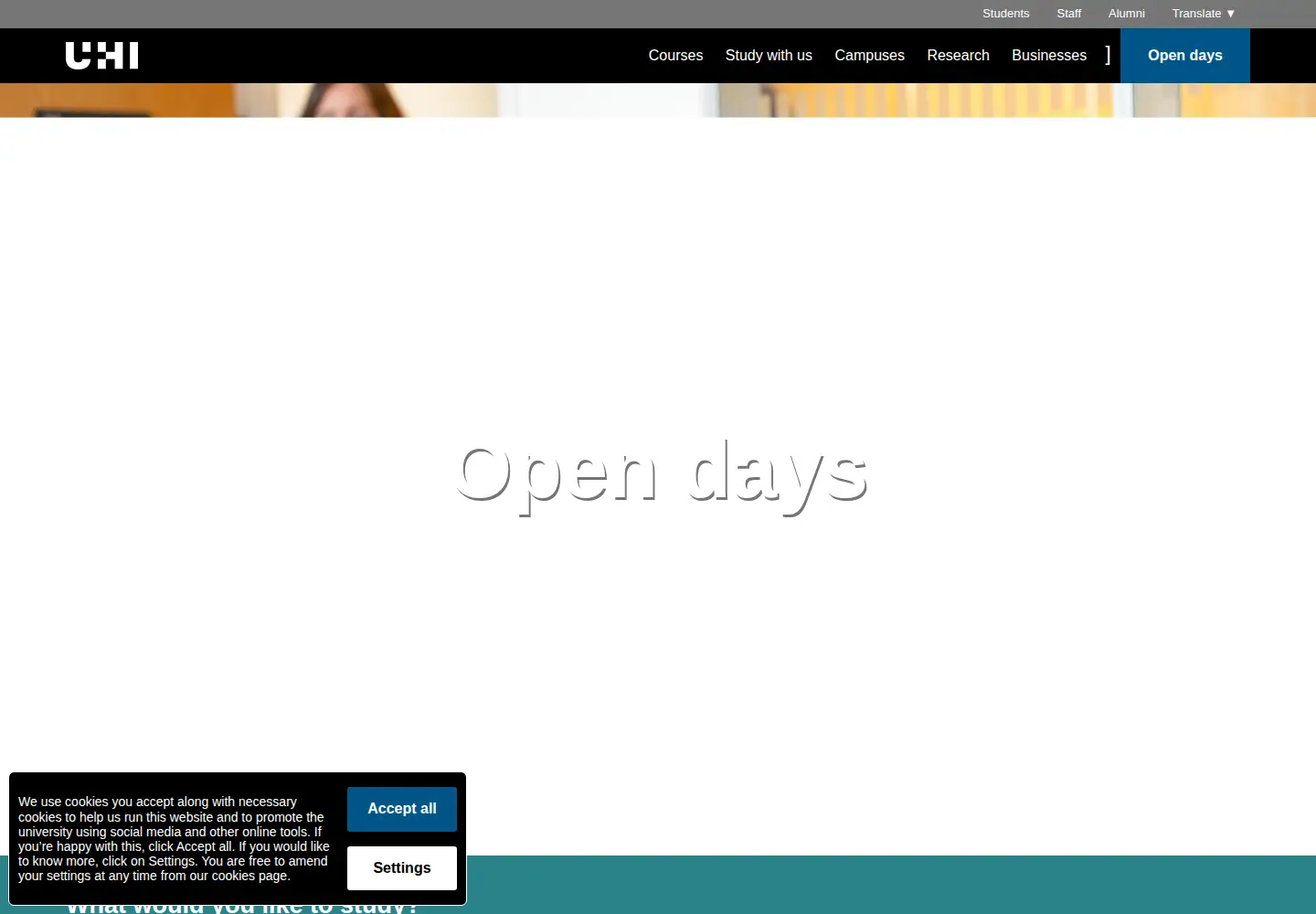 Screenshot of uhi.ac.uk