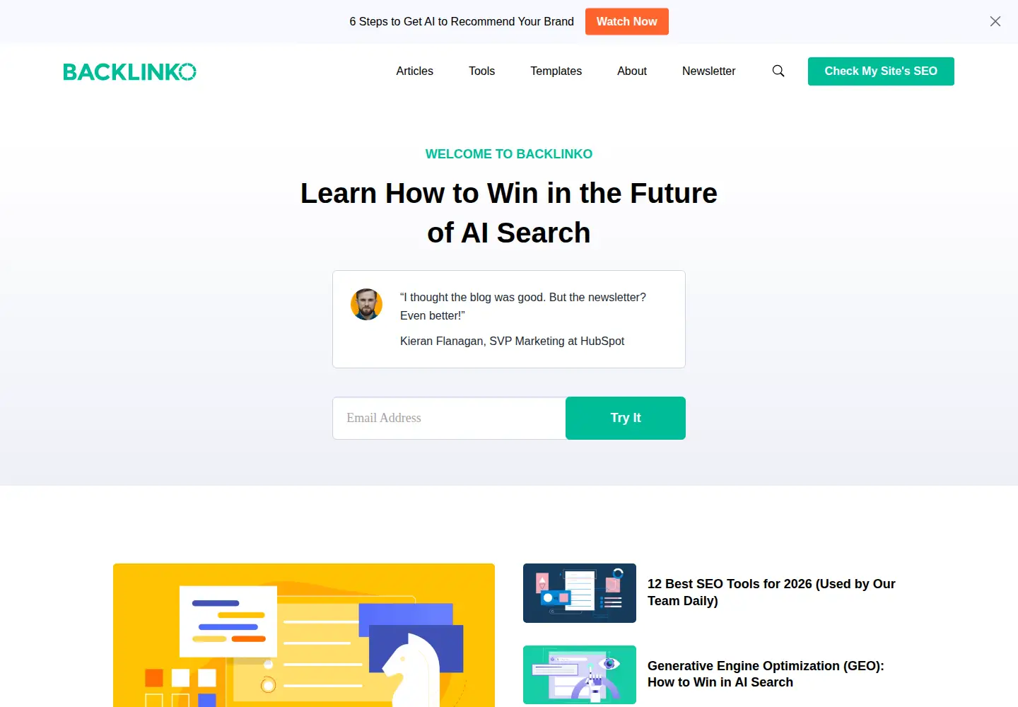 Screenshot of backlinko.com