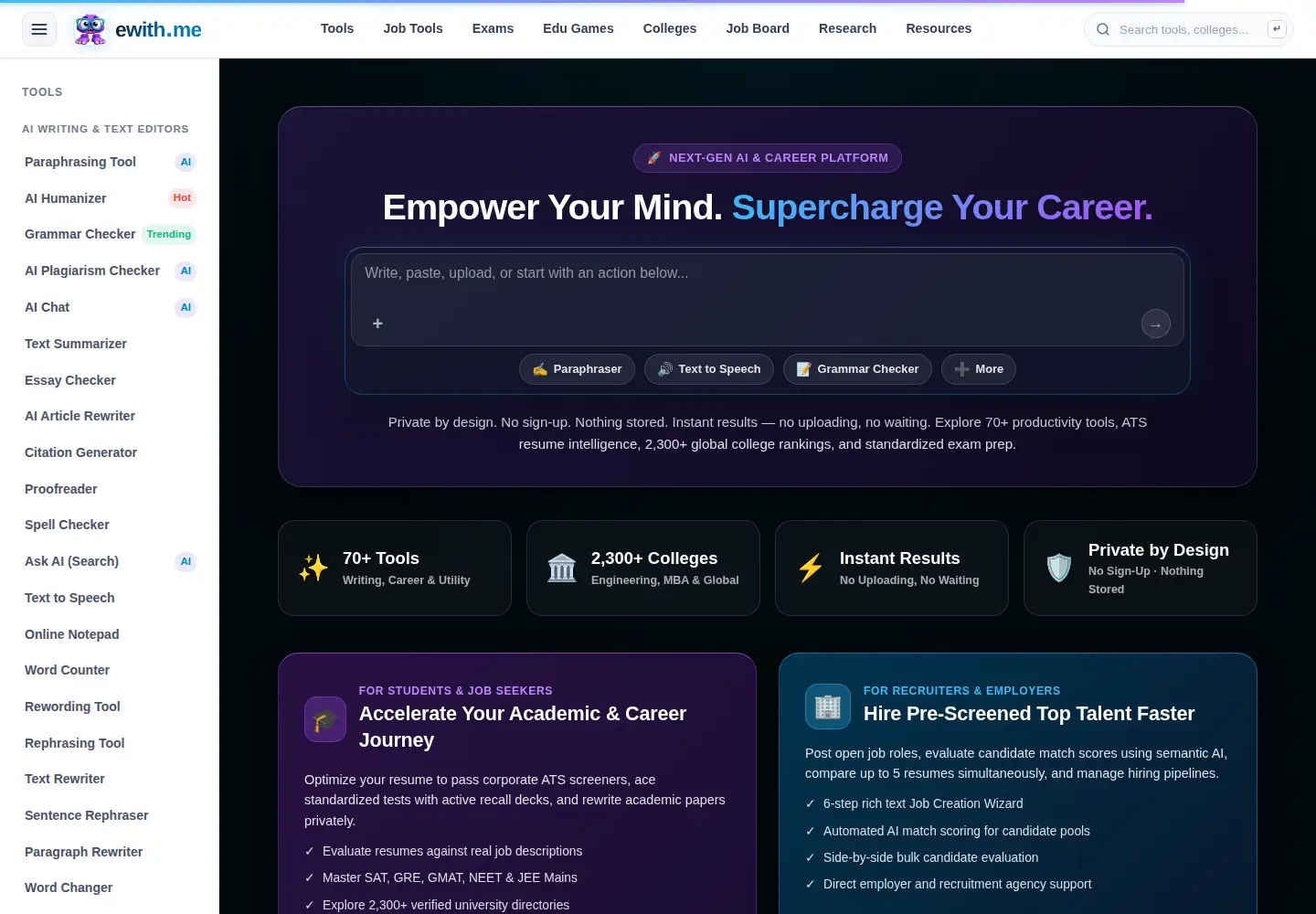 Captured homepage of ewith.me in the current scan
