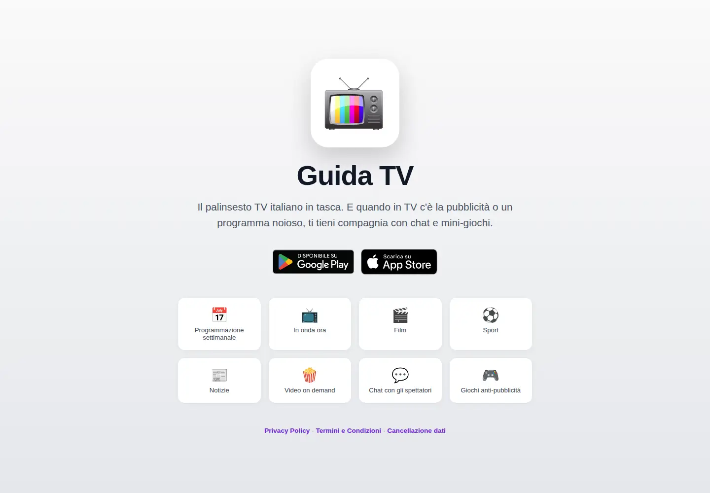 Captured homepage of guidatv.me in the current scan
