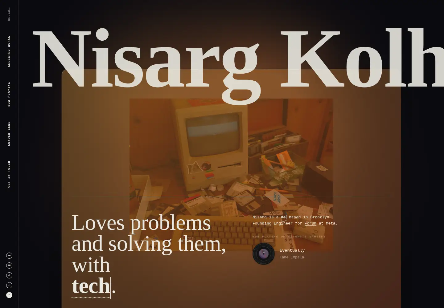 Screenshot of nisarg.me