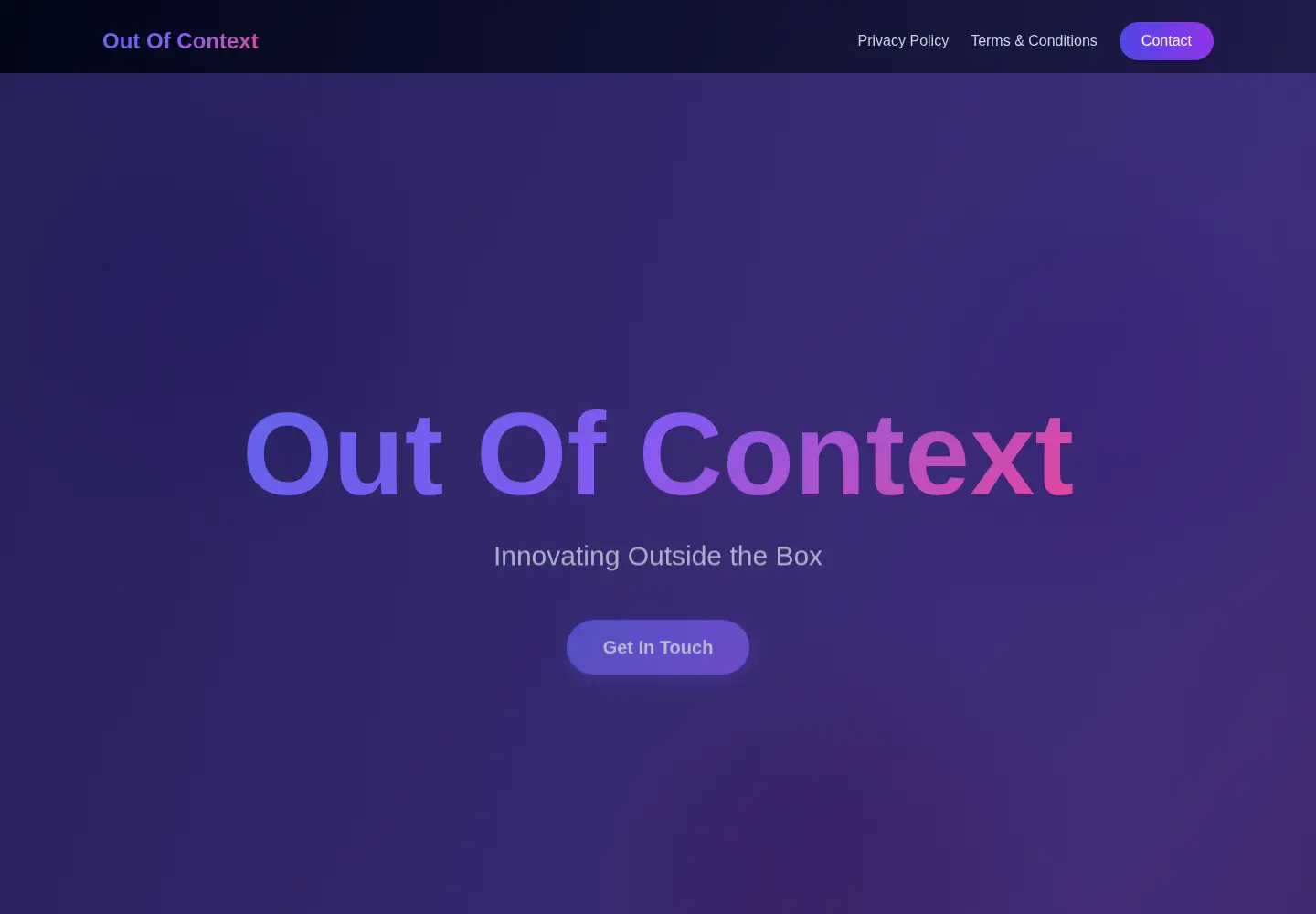 Captured homepage of outofcontext.me in the current scan