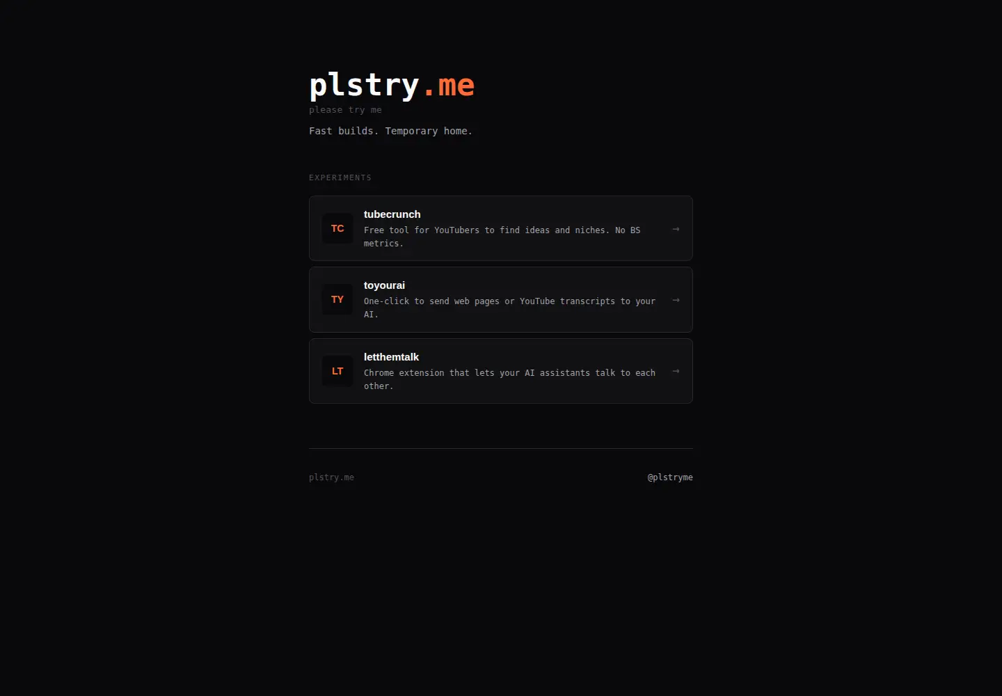 Screenshot of plstry.me