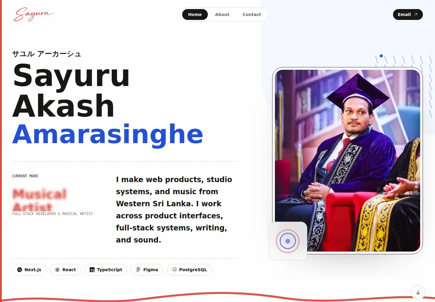Screenshot of sayuru.me