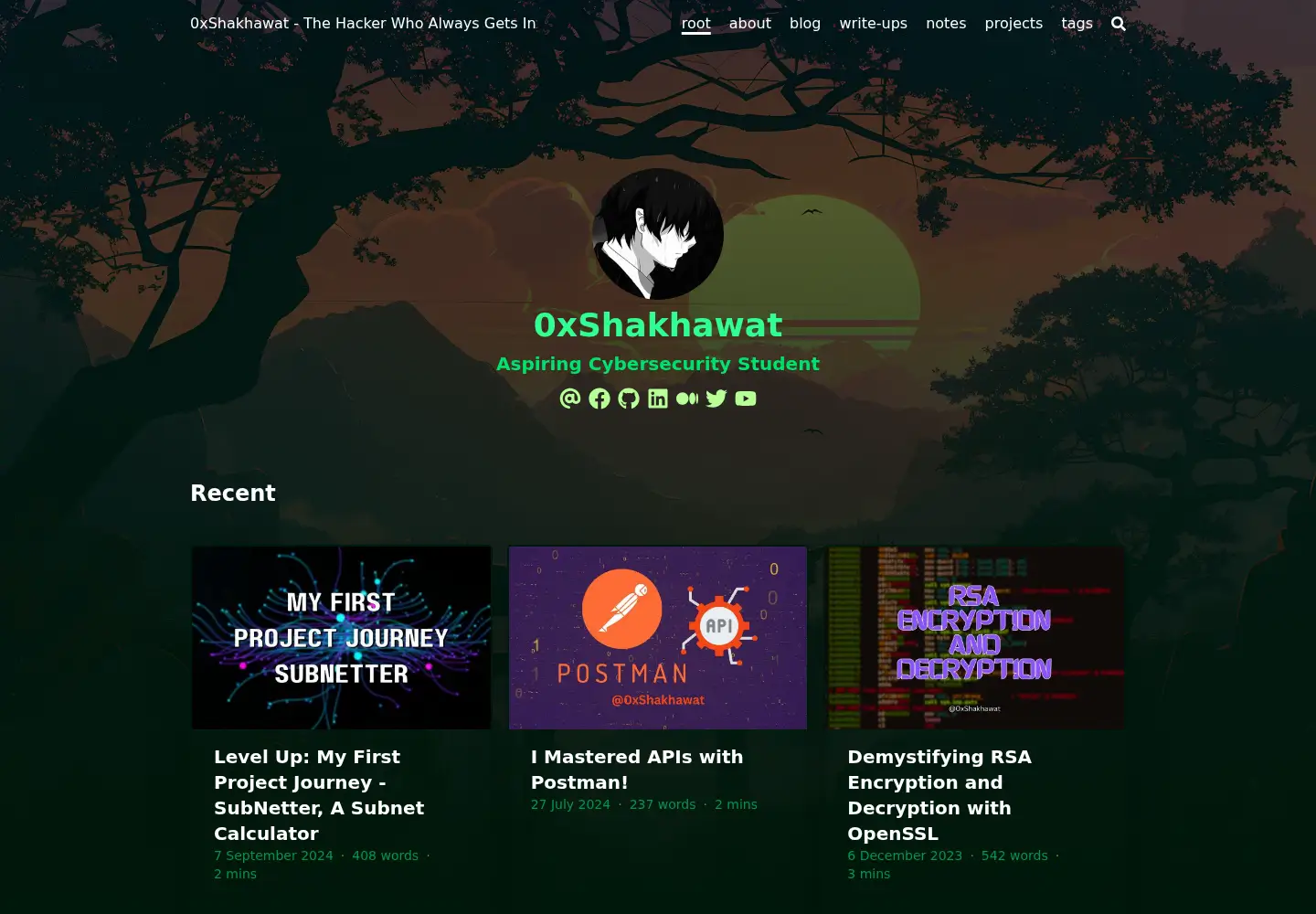 Screenshot of shakhawat.me