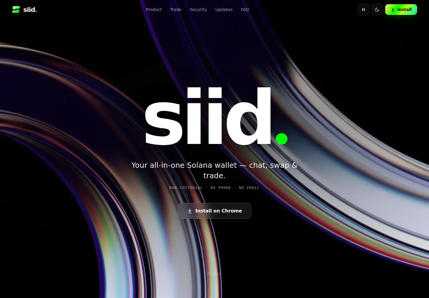 Captured homepage of siid.me in the current scan