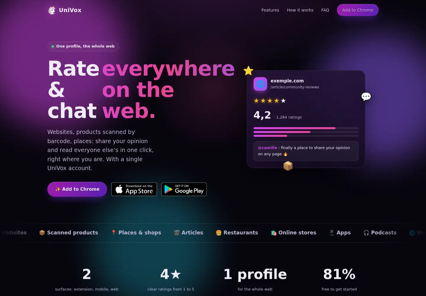Screenshot of univox.me
