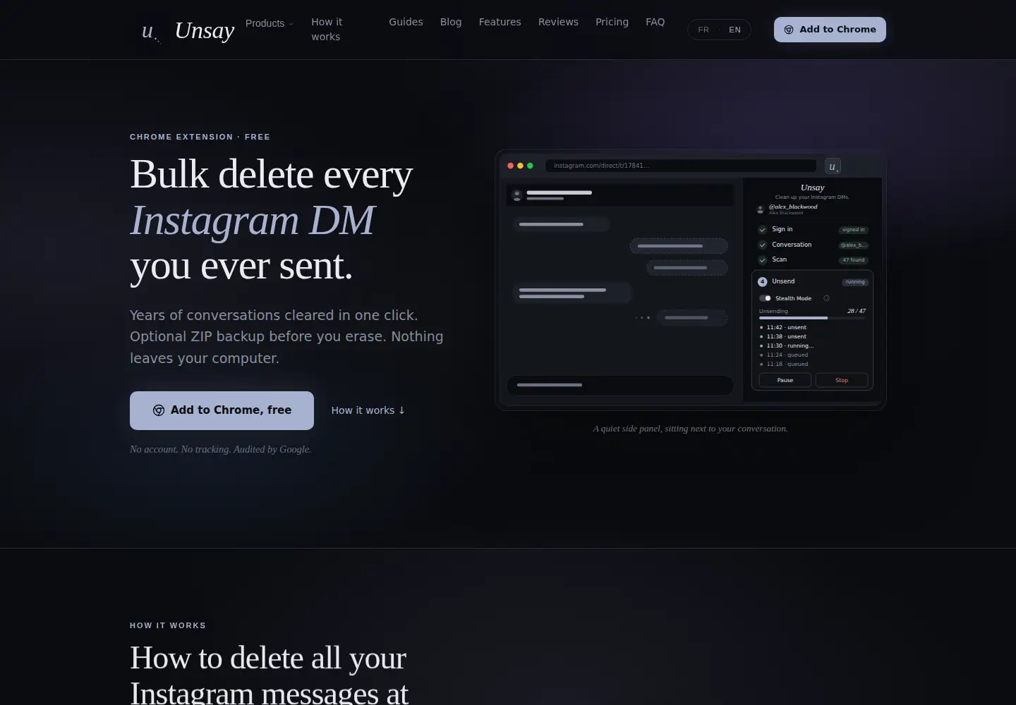 Screenshot of unsay.me