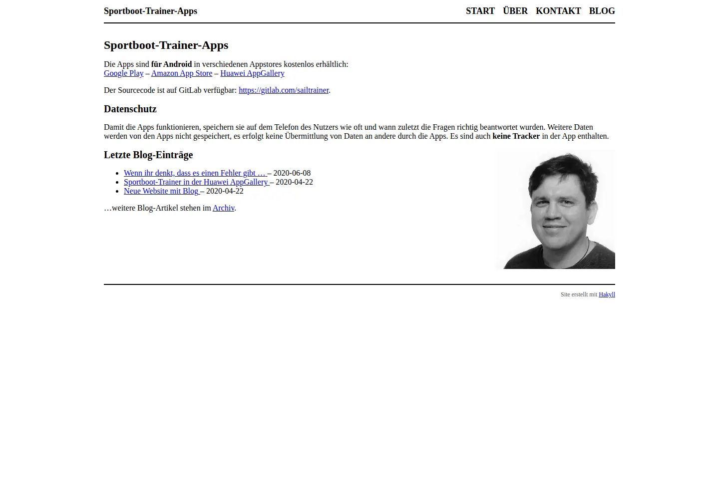 Captured homepage of sportboot.mobi in the current scan