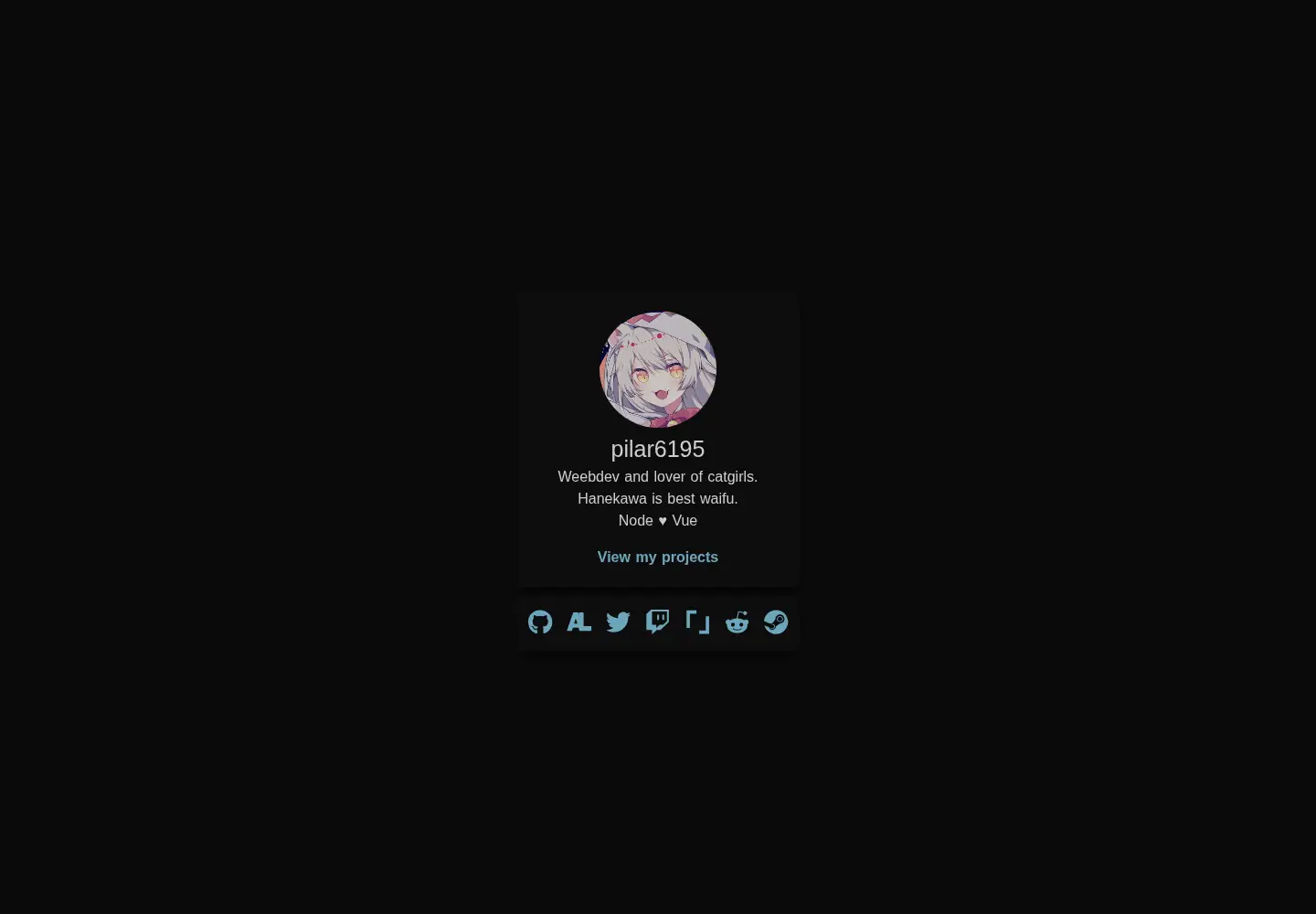 Captured homepage of pilar.moe in the current scan