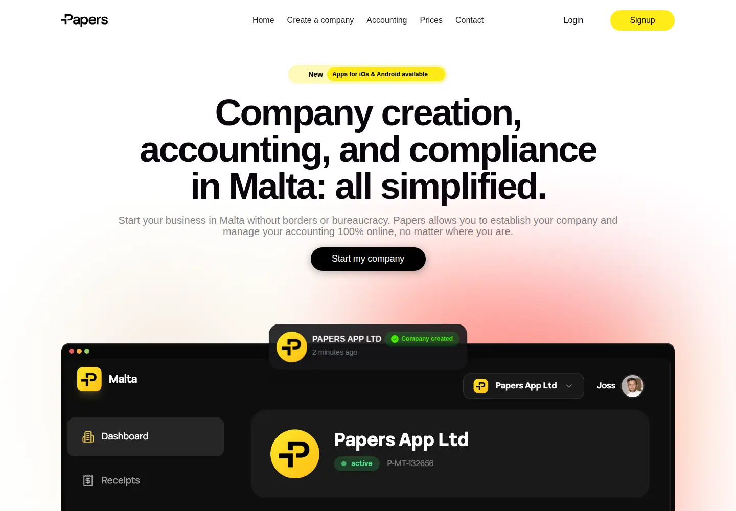 Screenshot of papers.mt
