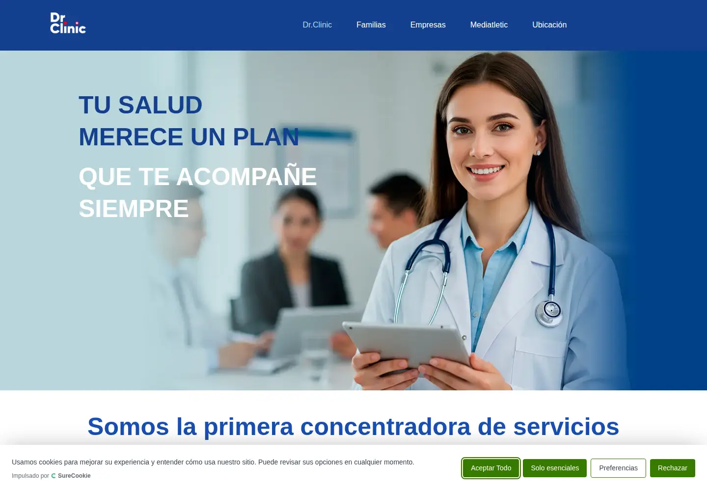 Captured homepage of doctorclinic.com.mx in the current scan
