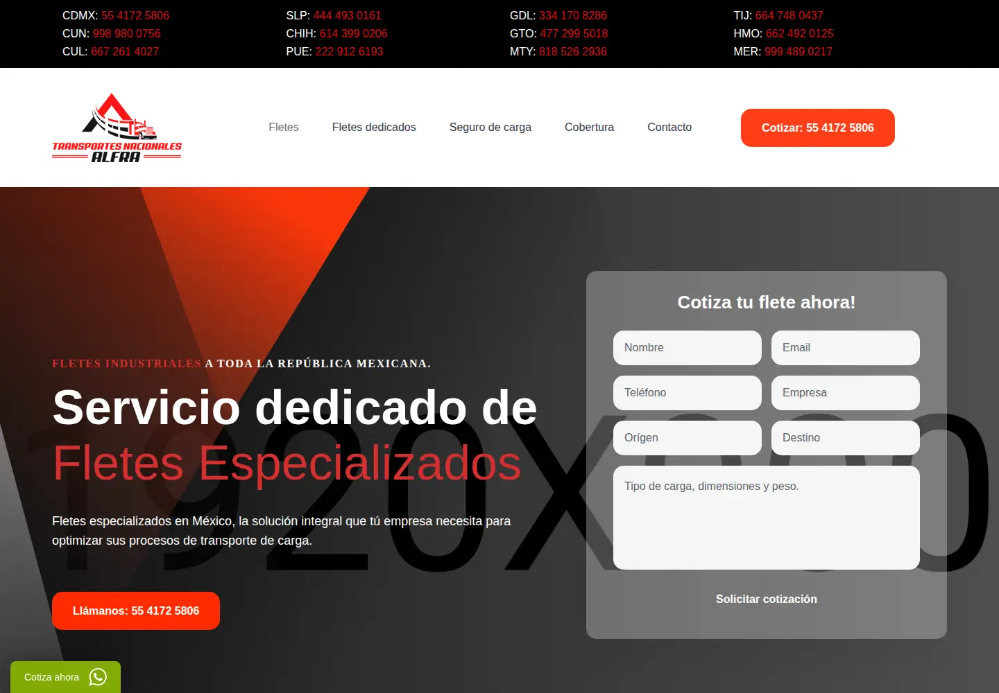 Screenshot of fletesdemexico.com.mx