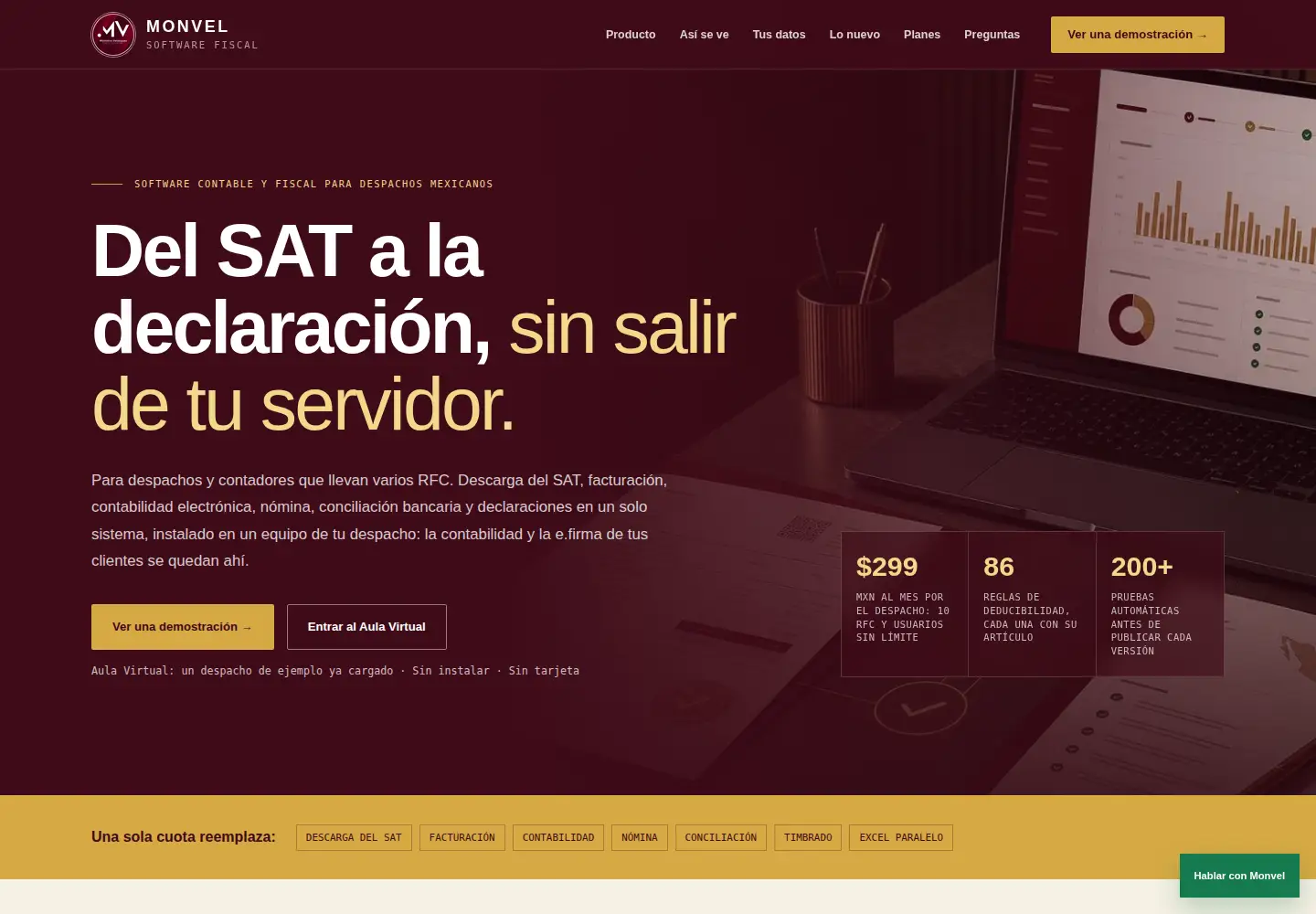 Screenshot of monvel.mx