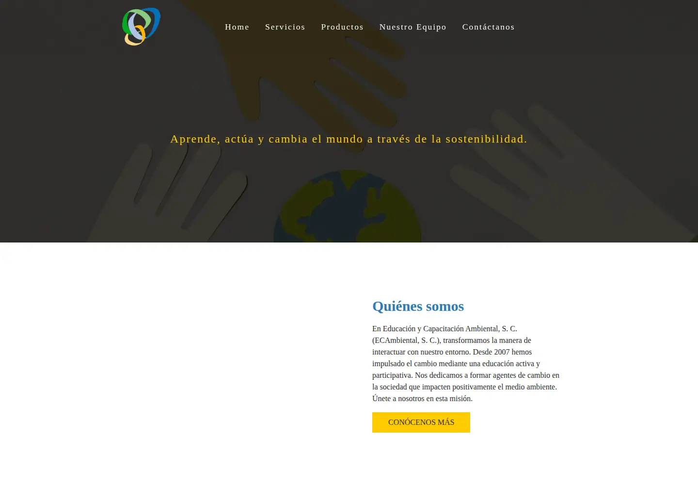 Screenshot of ecambiental.org.mx