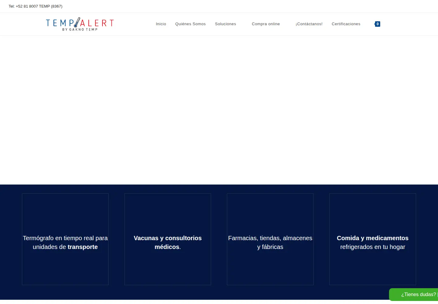 Captured homepage of tempalert.mx in the current scan