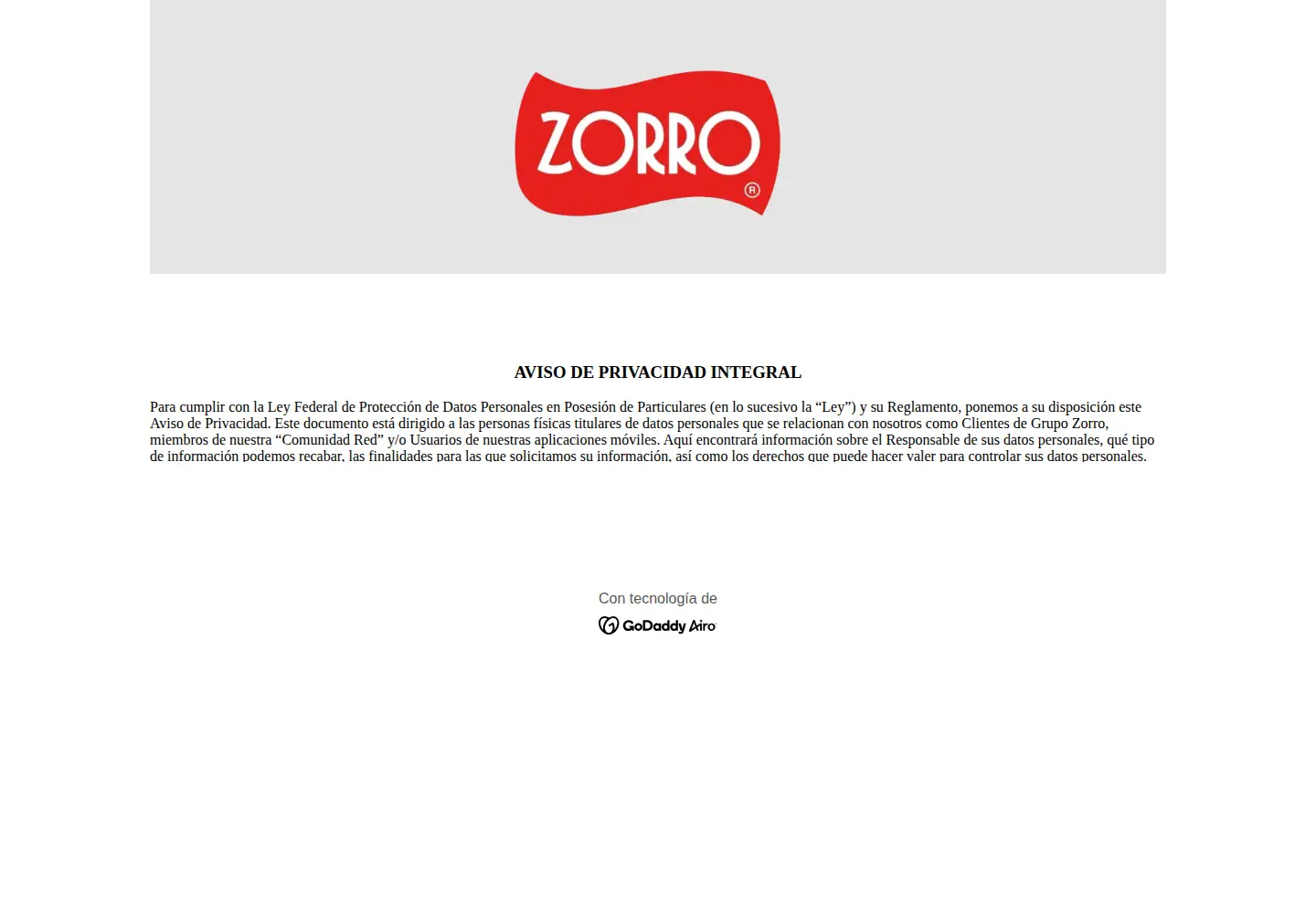 Screenshot of zorroabarrotero.mx