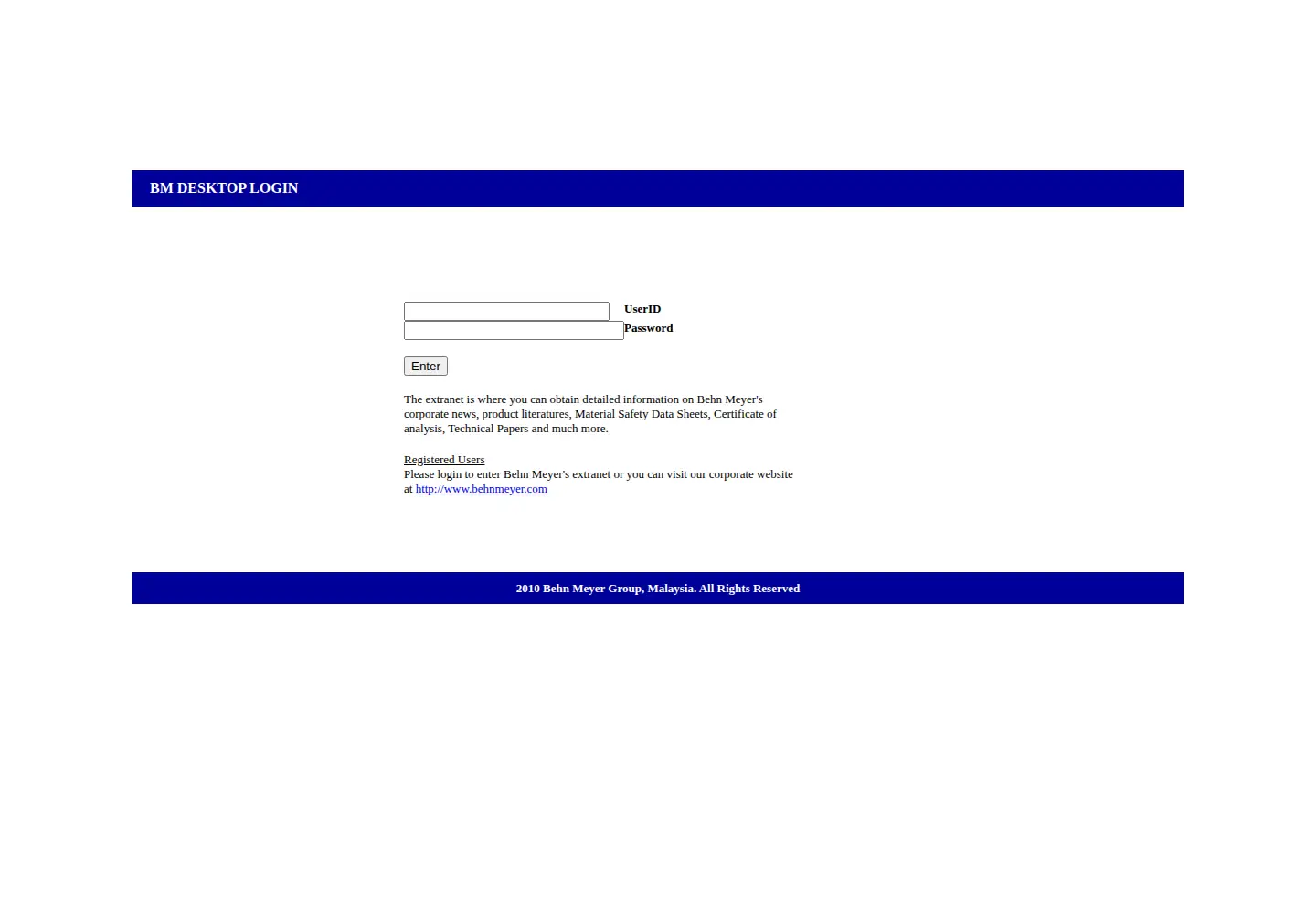 Captured homepage of behnmeyer.com.my in the current scan