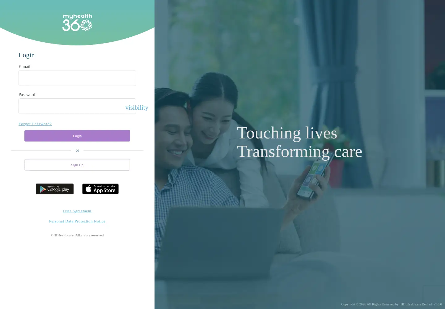 Captured homepage of myhealth360.com.my in the current scan