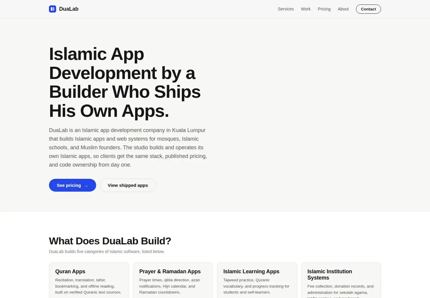 Screenshot of dualab.my