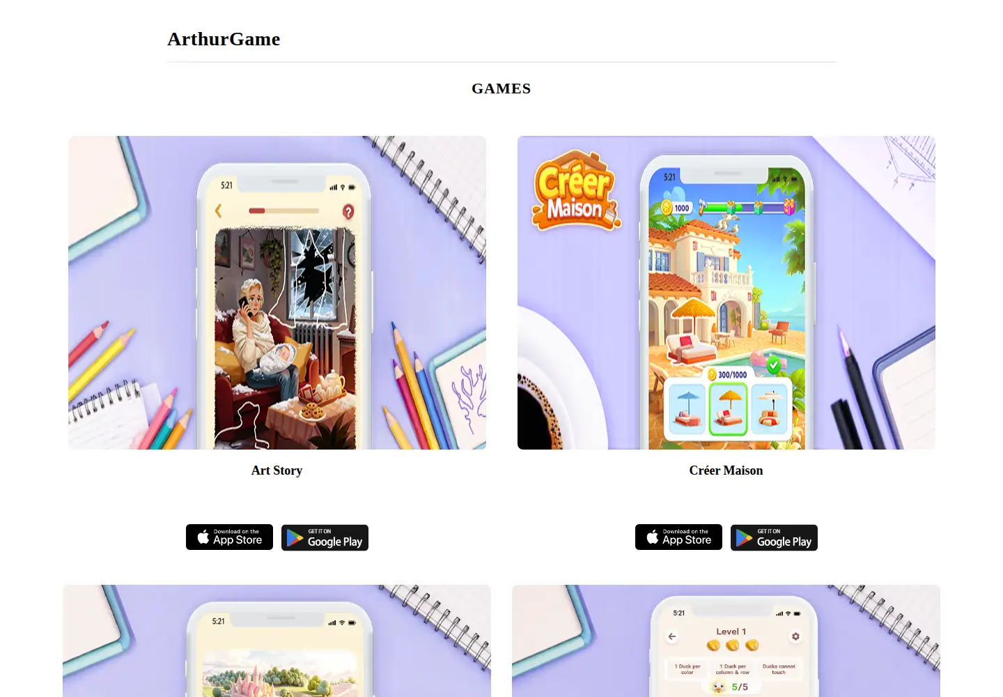 Screenshot of arthurgame.net