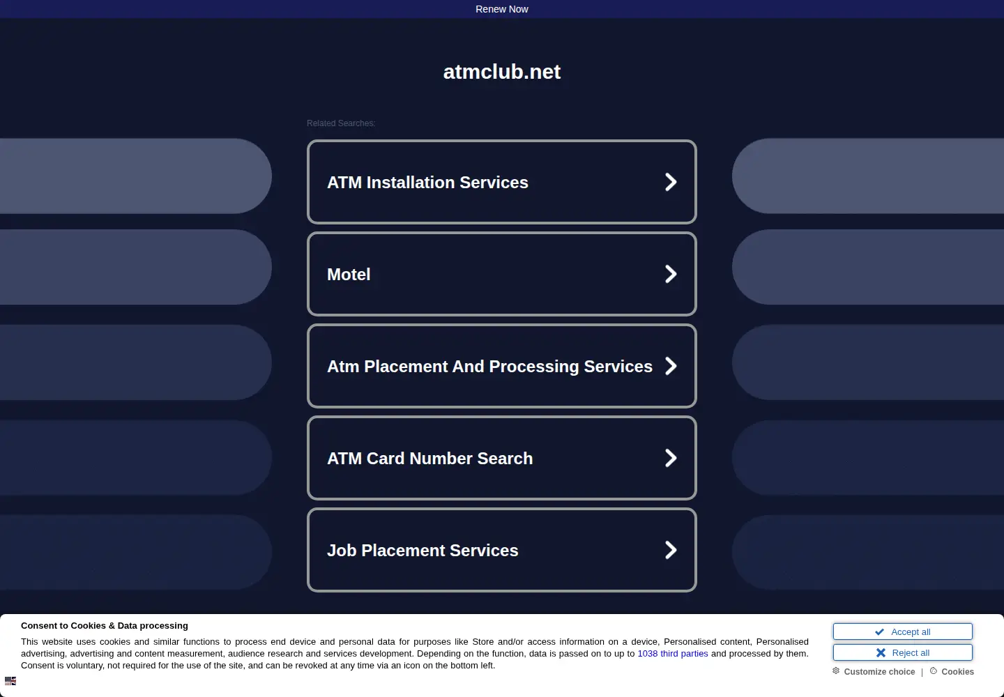 Captured homepage of atmclub.net in the current scan