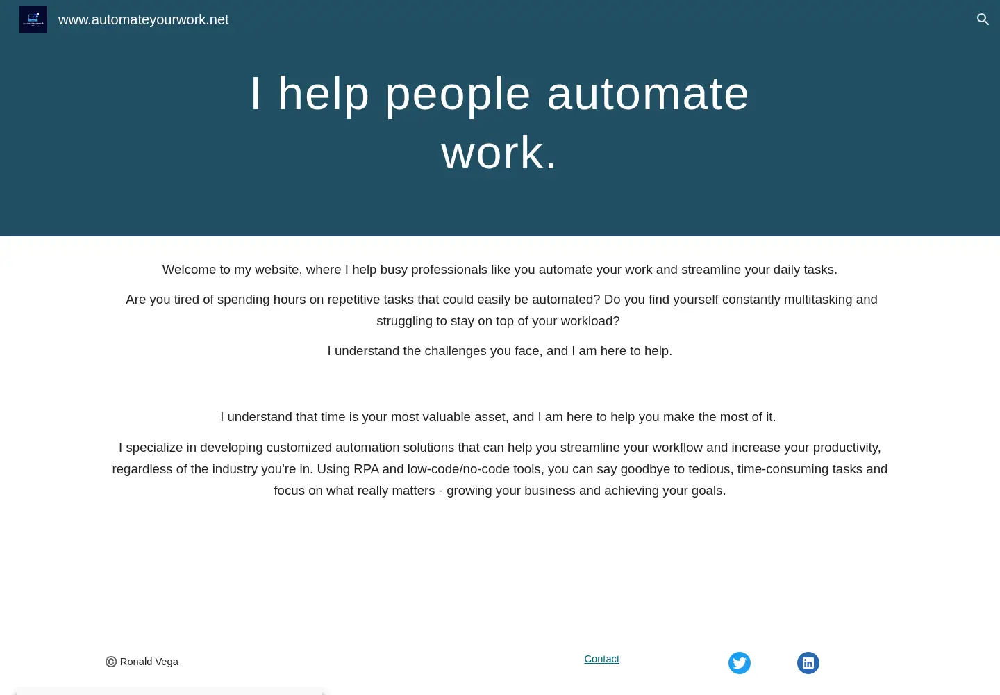 Screenshot of automateyourwork.net