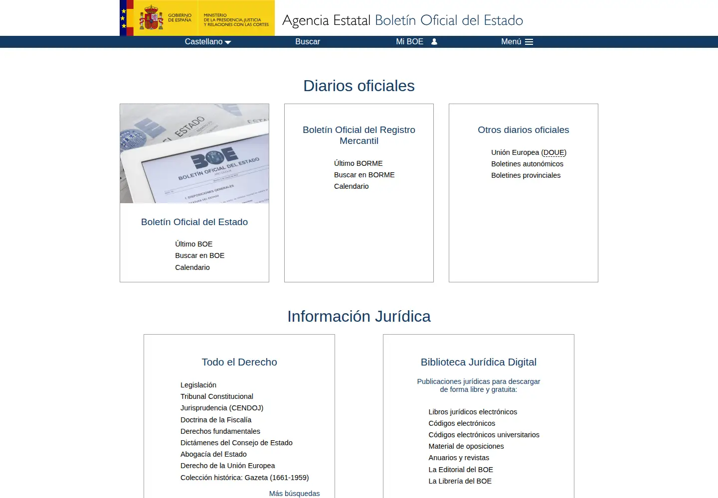 Screenshot of boe.es