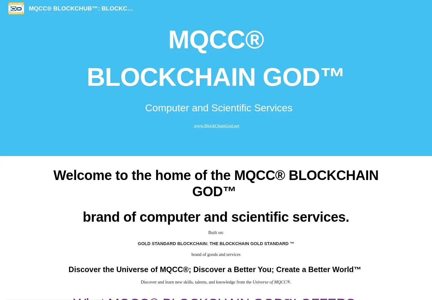 Captured homepage of blockchaingod.net in the current scan