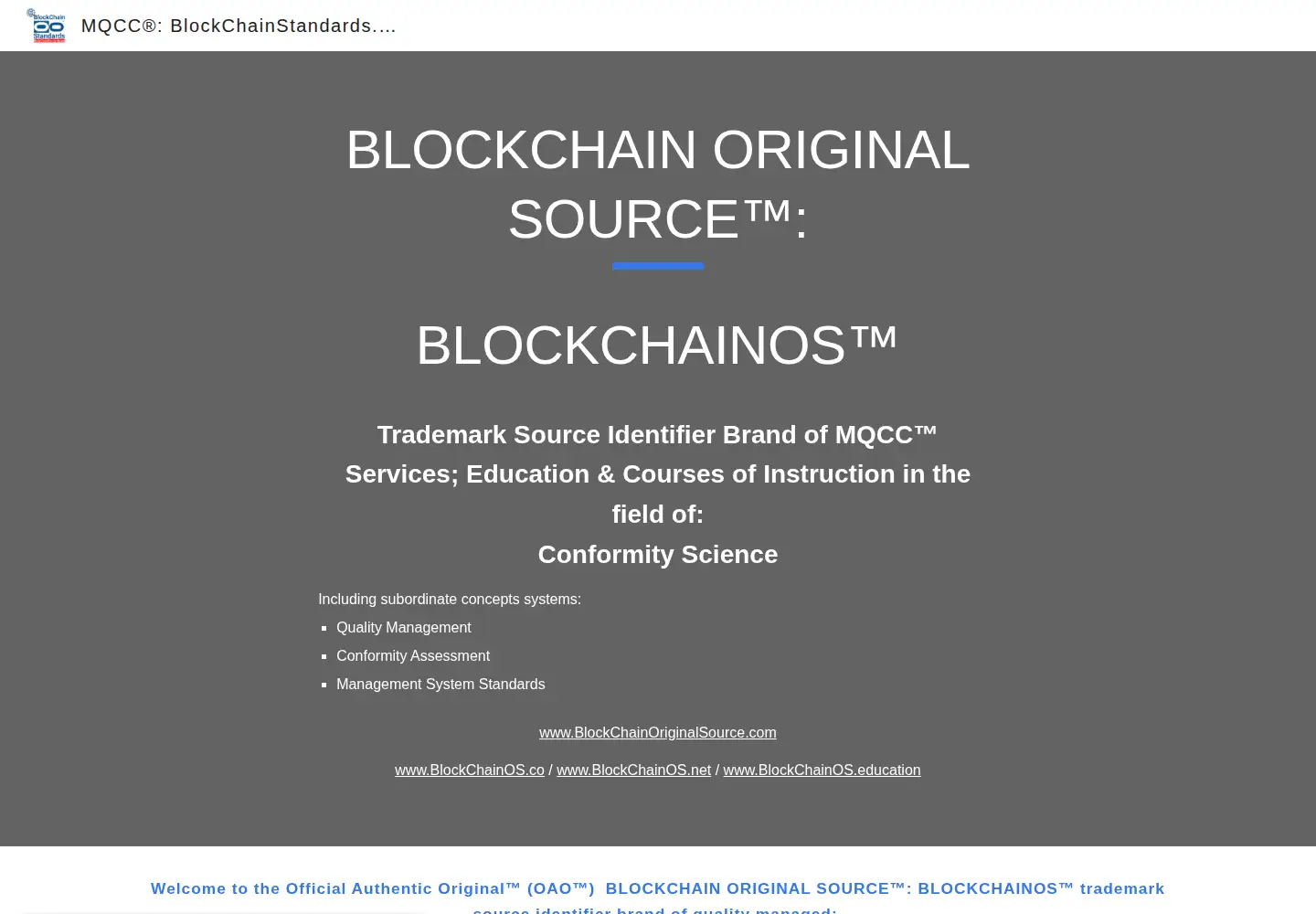 Screenshot of blockchainos.net