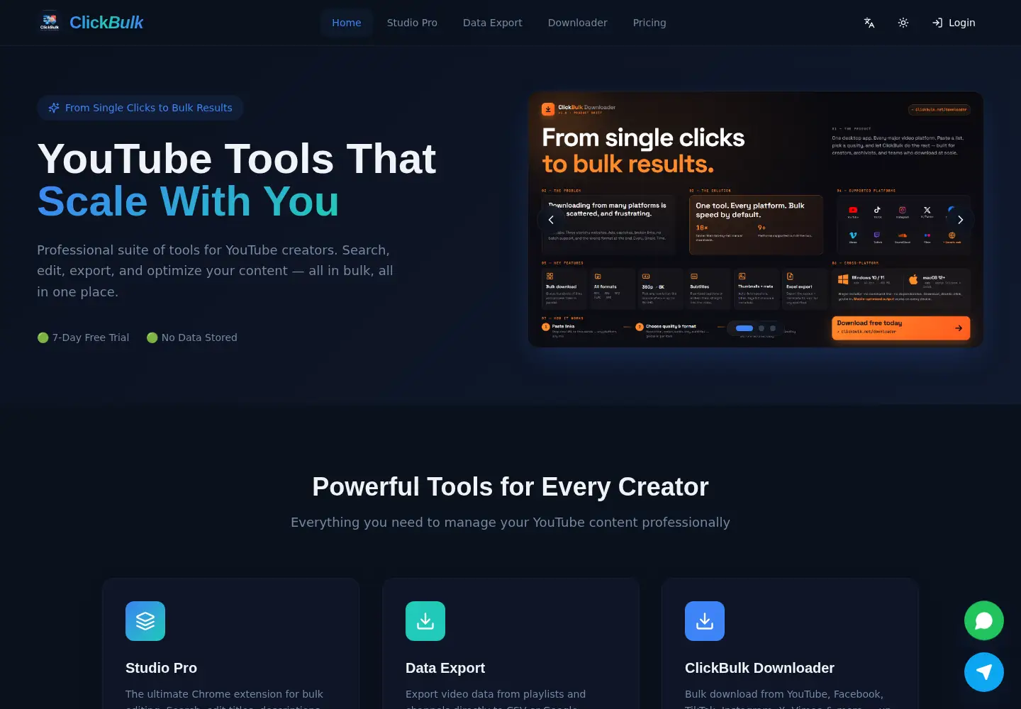 Screenshot of clickbulk.net