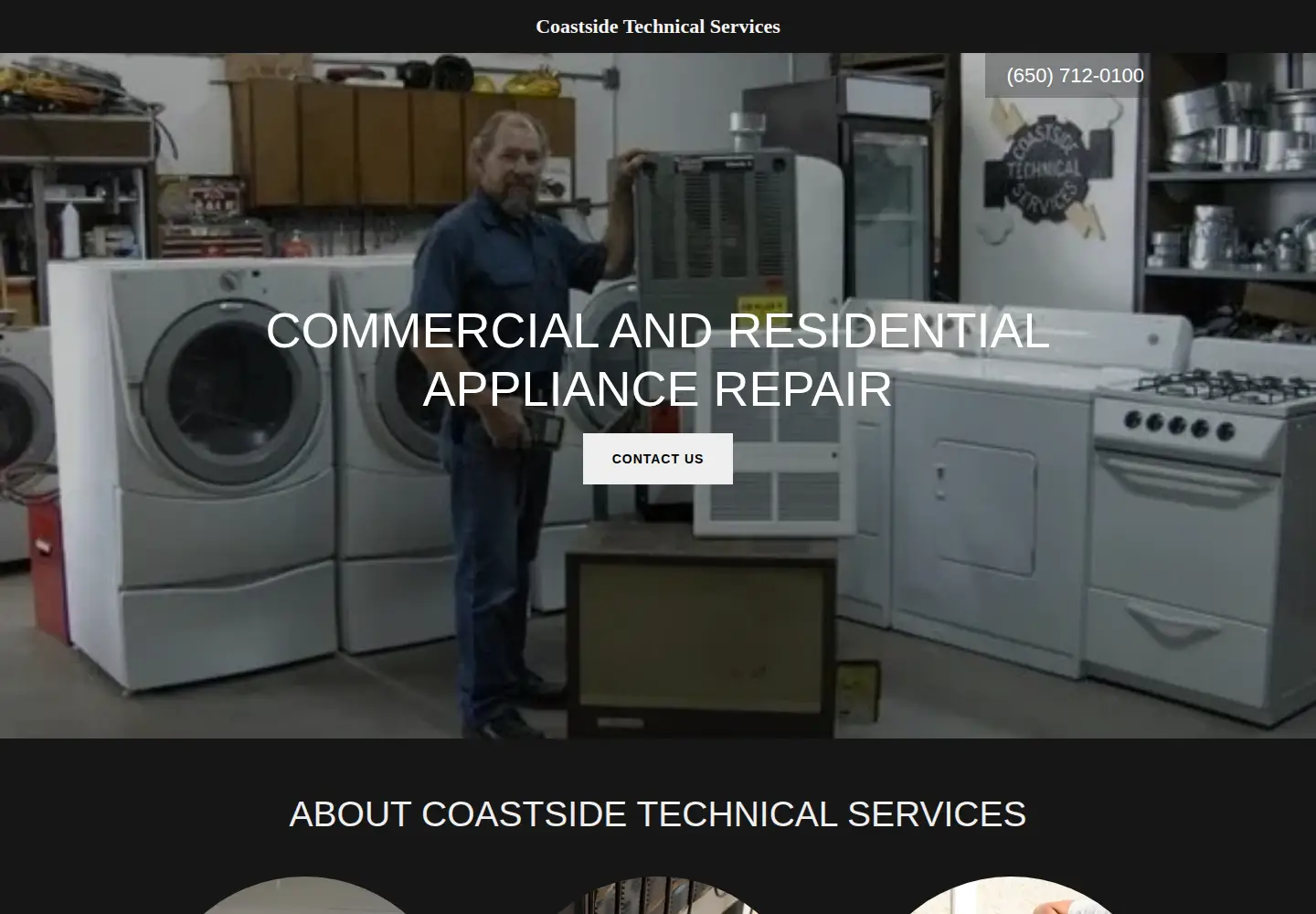 Captured homepage of coastsidetechnical.net in the current scan