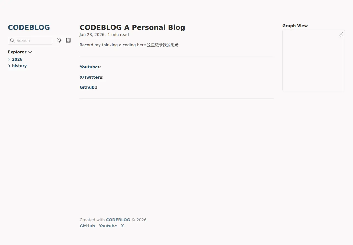 Captured homepage of codeblog.net in the current scan