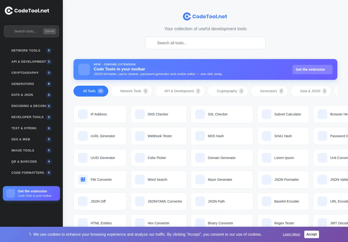 Screenshot of codetool.net